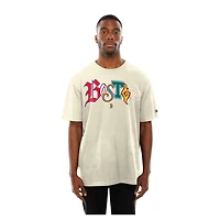 Men's New Era  Cream Boston Red Sox Ransom Note Oversized T-Shirt