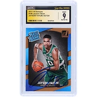 Jayson Tatum Boston Celtics Autographed 2017-18 Panini Donruss Rated Rookie #198 CGC Fanatics Witnessed Authenticated 9/10 Rookie Card
