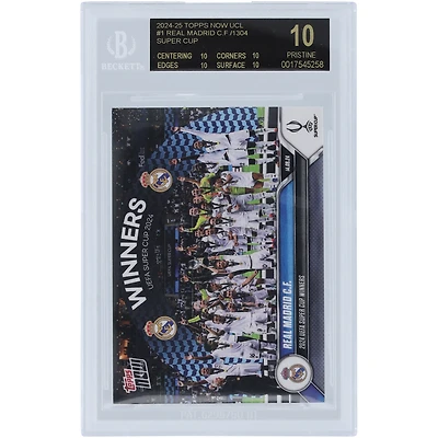 Real Madrid CF 2024-25 Topps Now UCL 2024 UEFA Super Cup Winners Black Label #1 BGS Authenticated 10 Card - 10,10,10,10 Subgrades