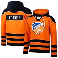 Men's Sport Design Sweden  Orange FC Cincinnati Hat Trick Hockey Pullover Hoodie