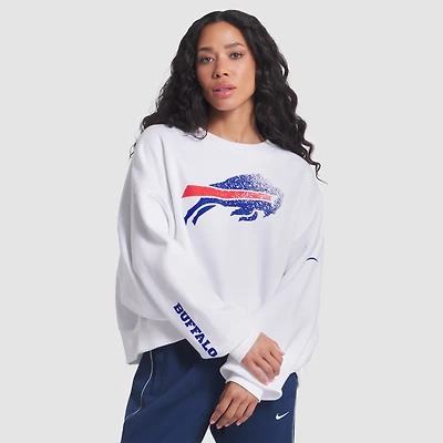 Women's Nike White Buffalo Bills 2025 Rivalries Collection Oversized Phoenix Fleece Sweatshirt