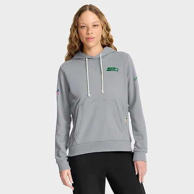 Women's Nike Wolf Gray Seattle Seahawks 2025 Rivalries Collection Standard Issue Sideline Dri-FIT Hoodie
