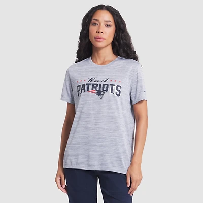 Women's Nike Silver New England Patriots 2025 Rivalries Collection Sideline Velocity Dri-FIT T-Shirt