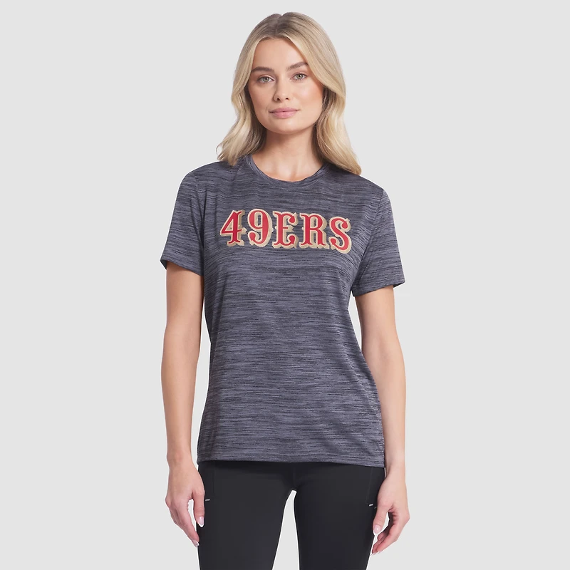 Women's Nike Heather Charcoal San Francisco 49ers 2025 Rivalries Collection Sideline Velocity Dri-FIT T-Shirt