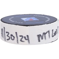 Mike Matheson Montreal Canadiens Game-Used Goal Puck from November 30, 2024 vs. New York Rangers