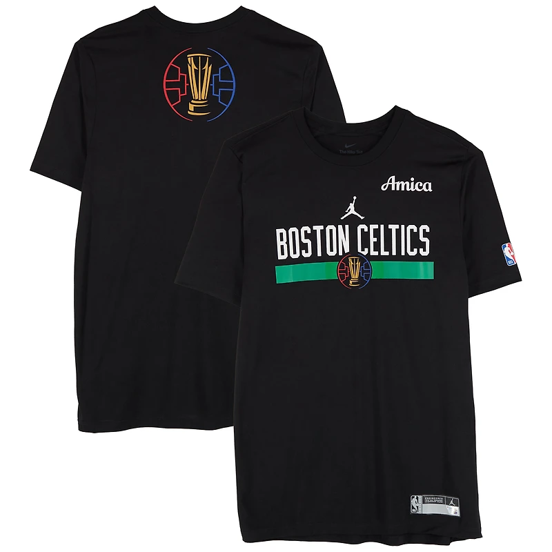 Boston Celtics Team-Issued Black NBA Cup Short Sleeve Shirt from the 2024-25 NBA Season