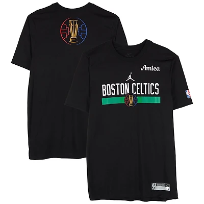 Boston Celtics Team-Issued Black NBA Cup Short Sleeve Shirt from the 2024-25 NBA Season