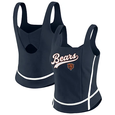 Women's WEAR by Erin Andrews Navy Chicago Bears Square Neck Tank Top