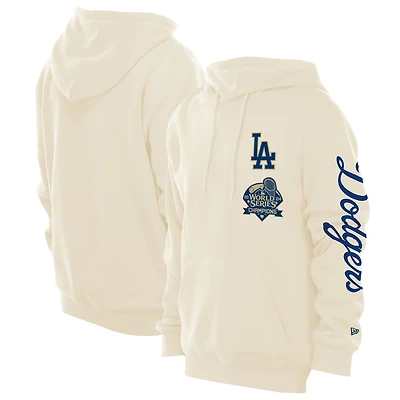 Men's New Era  Cream Los Angeles Dodgers 2025 Gold Collection Embroidered Pullover Hoodie