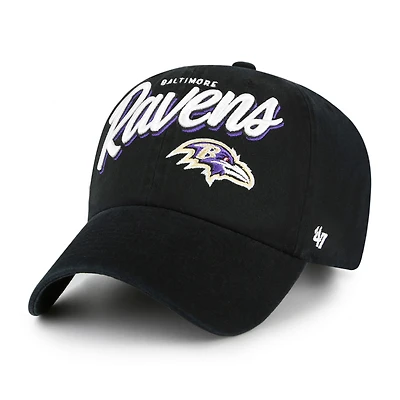 Women's '47  Black Baltimore Ravens Ariana Clean Up Adjustable Hat
