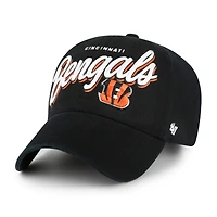 Women's '47  Black Cincinnati Bengals Ariana Clean Up Adjustable Hat