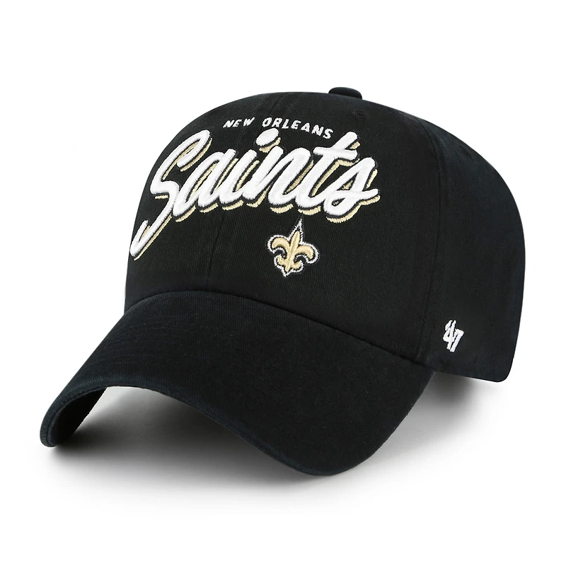 Women's '47  Black New Orleans Saints Ariana Clean Up Adjustable Hat