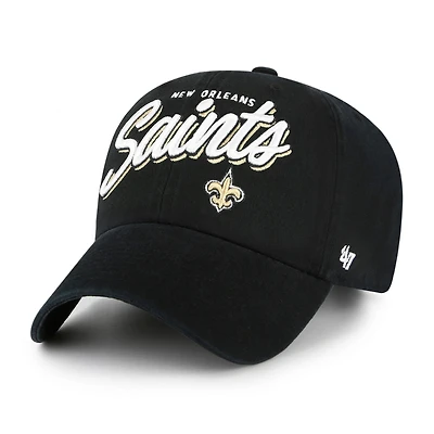 Women's '47  Black New Orleans Saints Ariana Clean Up Adjustable Hat