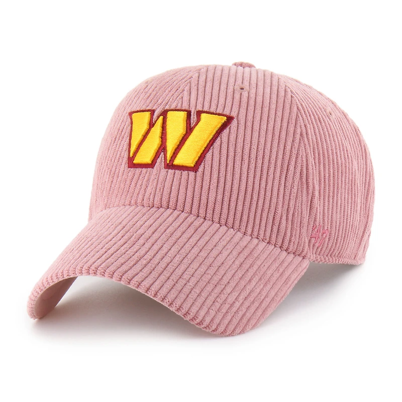 Women's '47 Pink Washington Commanders Mellow Corduroy Clean Up Adjustable Hat