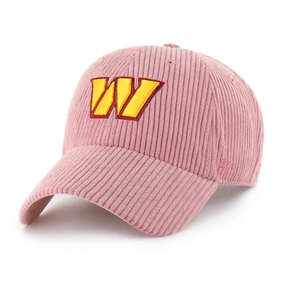 Women's '47 Pink Washington Commanders Mellow Corduroy Clean Up Adjustable Hat
