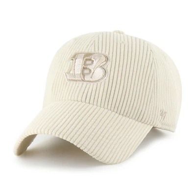 Women's '47 Natural Cincinnati Bengals Mellow Corduroy Clean Up Adjustable Hat