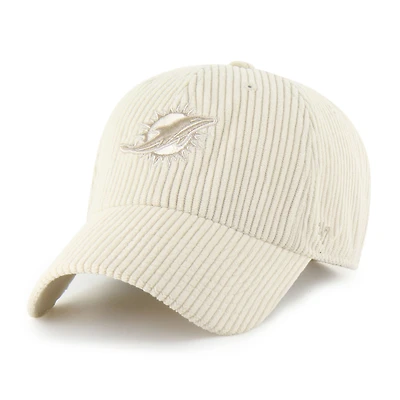 Women's '47 Natural Miami Dolphins Mellow Corduroy Clean Up Adjustable Hat