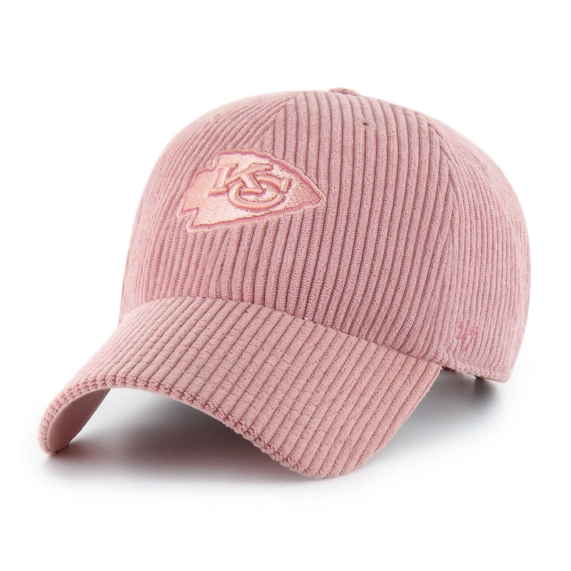 Women's '47 Pink Kansas City Chiefs Mellow Corduroy Clean Up Adjustable Hat