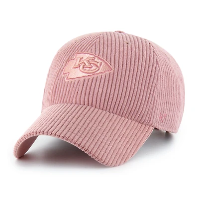 Women's '47 Pink Kansas City Chiefs Mellow Corduroy Clean Up Adjustable Hat
