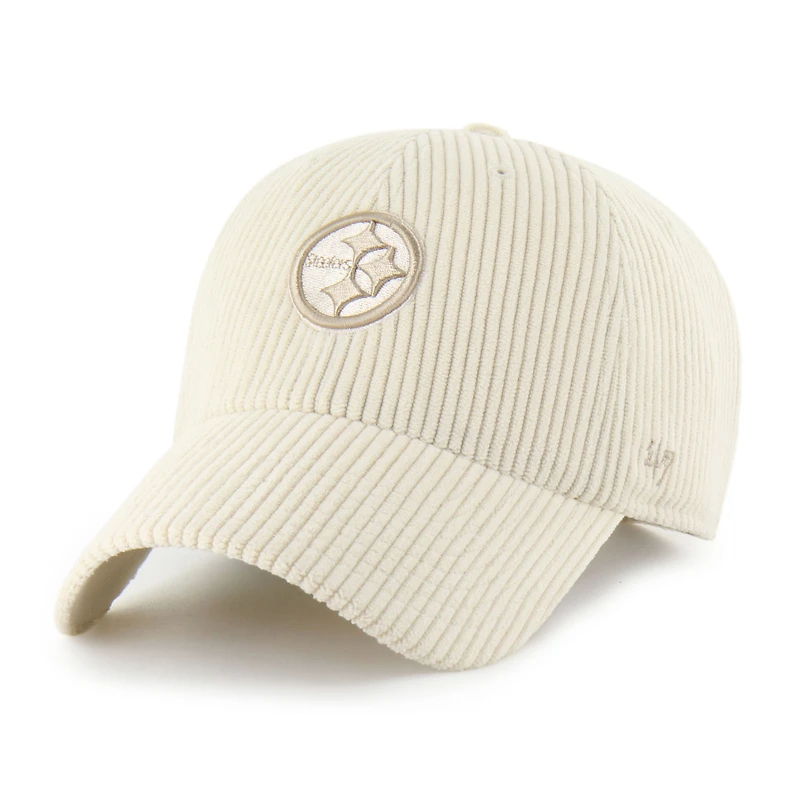Women's '47 Natural Pittsburgh Steelers Mellow Corduroy Clean Up Adjustable Hat
