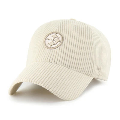 Women's '47 Natural Pittsburgh Steelers Mellow Corduroy Clean Up Adjustable Hat