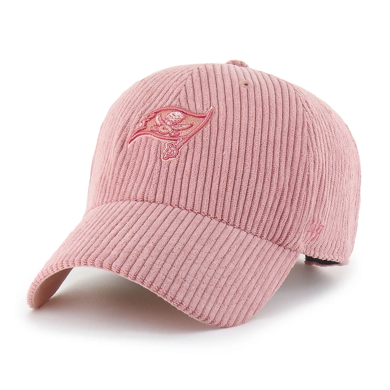 Women's '47 Pink Tampa Bay Buccaneers Mellow Corduroy Clean Up Adjustable Hat