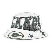 Women's '47  White Green Bay Packers Energize Bucket Hat