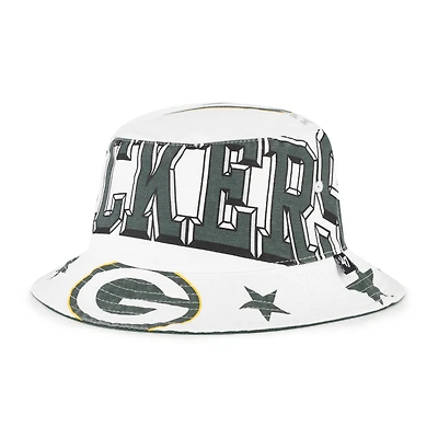 Women's '47  White Green Bay Packers Energize Bucket Hat