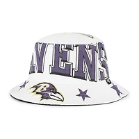 Women's '47  White Baltimore Ravens Energize Bucket Hat
