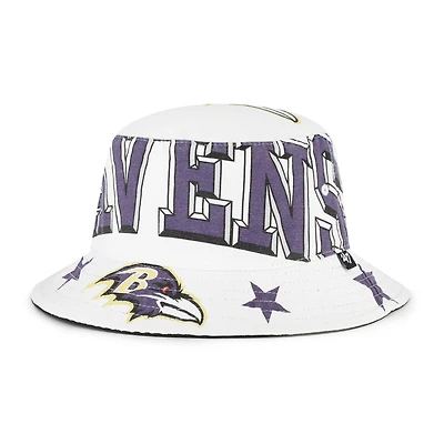 Women's '47  White Baltimore Ravens Energize Bucket Hat