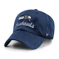 Women's '47  College Navy Seattle Seahawks Spirited Clean Up Adjustable Hat
