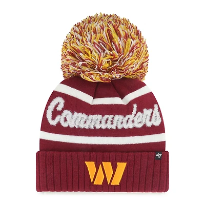 Women's '47  Burgundy Washington Commanders Spirited Cuffed Knit Hat with Pom