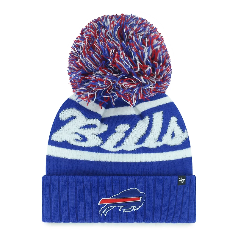 Women's '47 Royal Buffalo Bills Spirited Cuffed Knit Hat with Pom
