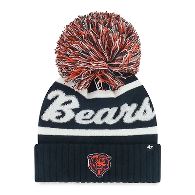 Women's '47  Navy Chicago Bears Spirited Cuffed Knit Hat with Pom