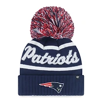 Women's '47  Navy New England Patriots Spirited Cuffed Knit Hat with Pom