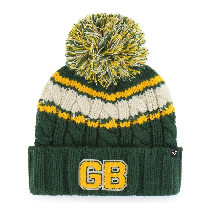 Women's '47 Green Green Bay Packers Emma Cuffed Knit Hat with Pom