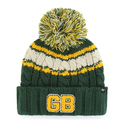 Women's '47  Green Green Bay Packers Emma Cuffed Knit Hat with Pom