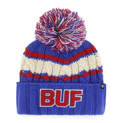 Women's '47  Royal Buffalo Bills Emma Cuffed Knit Hat with Pom