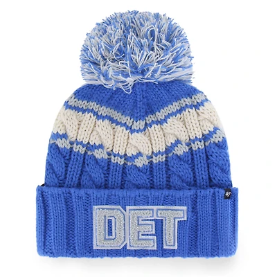 Women's '47  Blue Detroit Lions Emma Cuffed Knit Hat with Pom