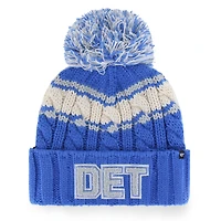 Women's '47  Blue Detroit Lions Emma Cuffed Knit Hat with Pom