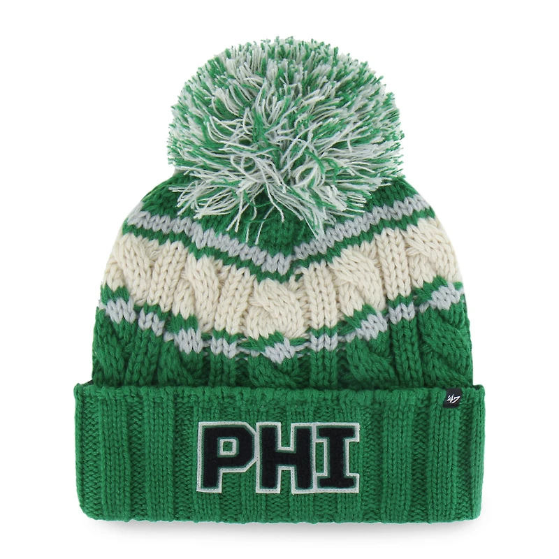 Women's '47 Kelly Green Philadelphia Eagles Emma Cuffed Knit Hat with Pom