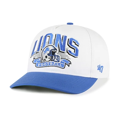 Youth '47 White/Blue Detroit Lions Prime Play Hitch Adjustable Hat