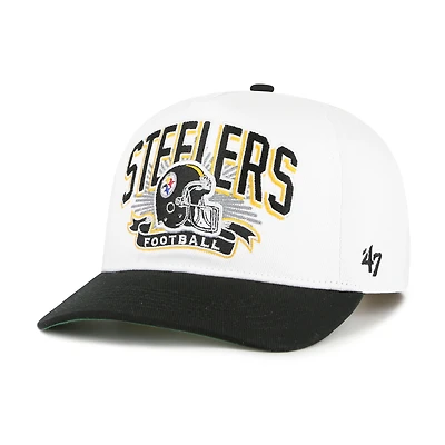 Youth '47 White/Black Pittsburgh Steelers Prime Play Hitch Adjustable Hat