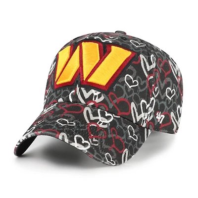Girls Youth '47 Black Washington Commanders Mural Clean Up Adjustable Hat