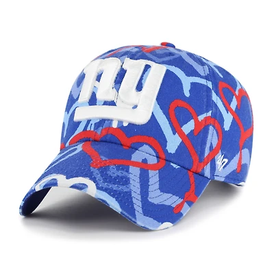 Girls Youth '47 Royal New York Giants Mural Clean Up Adjustable Hat