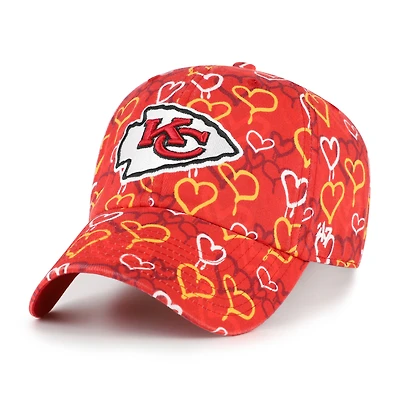Girls Youth '47 Red Kansas City Chiefs Mural Clean Up Adjustable Hat