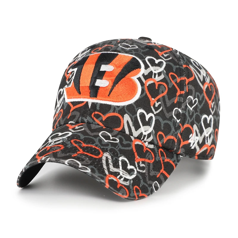 Girls Youth '47 Black Cincinnati Bengals Mural Clean Up Adjustable Hat