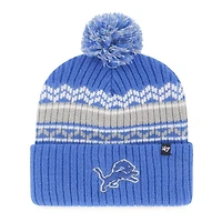 Youth '47 Blue Detroit Lions Polar Vortex Cuffed Knit Hat with Pom