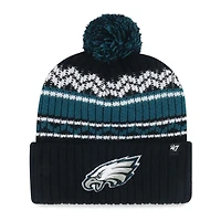 Youth '47 Black Philadelphia Eagles Polar Vortex Cuffed Knit Hat with Pom
