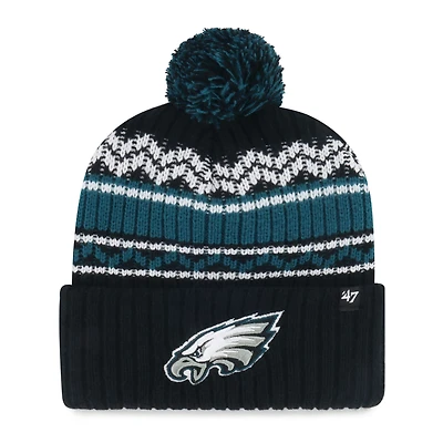 Youth '47 Black Philadelphia Eagles Polar Vortex Cuffed Knit Hat with Pom